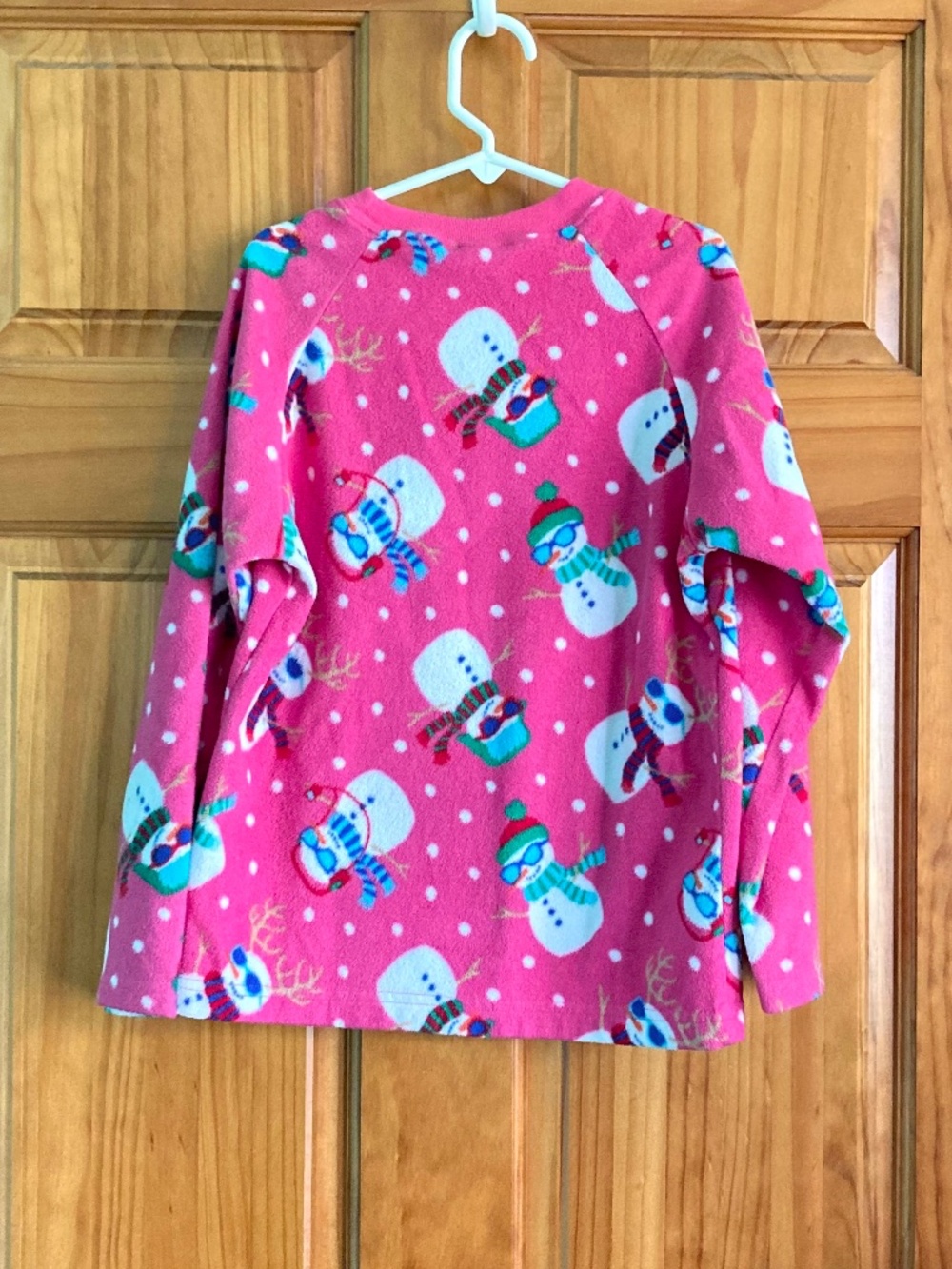 The Children’s Place girl’s size 7/8 super soft and warm pink snowman pajama set - Picture 5 of 9